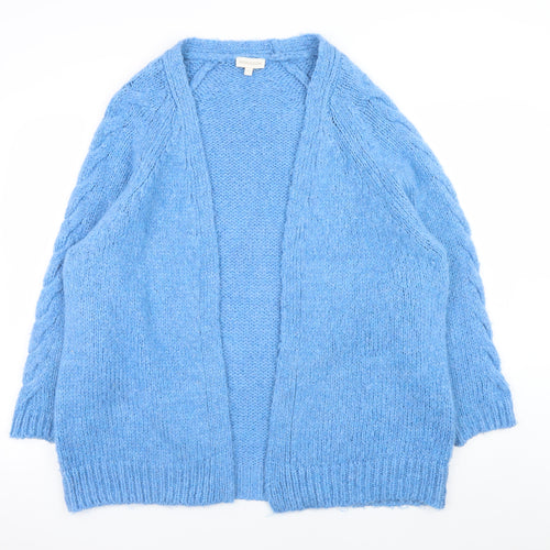 Monsoon Women Blue Cable-Knit Open Cardigan Medium
