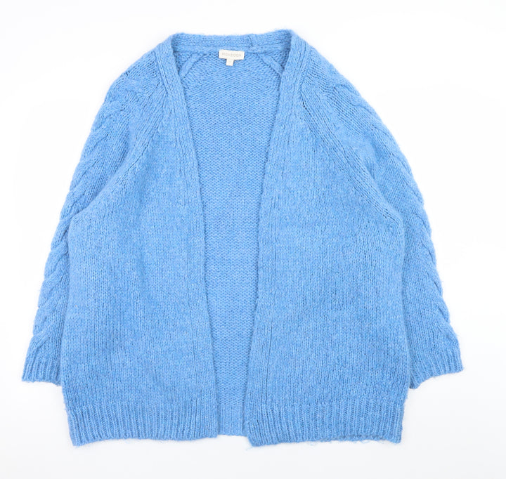 Monsoon Women Blue Cable-Knit Open Cardigan Medium