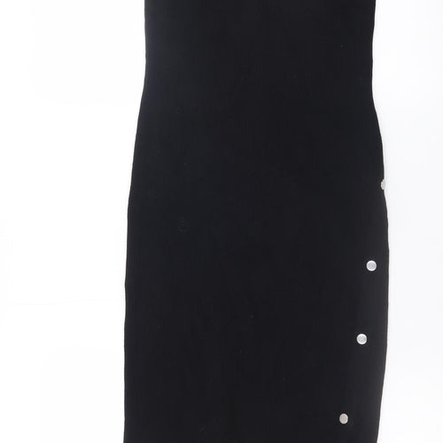 Mint Velvet Women Black Midi Bodycon Knit Dress Size S