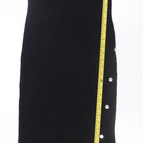 Mint Velvet Women Black Midi Bodycon Knit Dress Size S