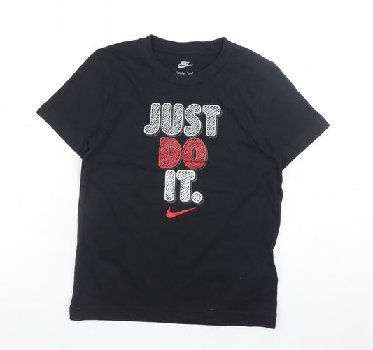 Nike Boys Black Just Do It Logo Graphic T-Shirt 6-7 Years