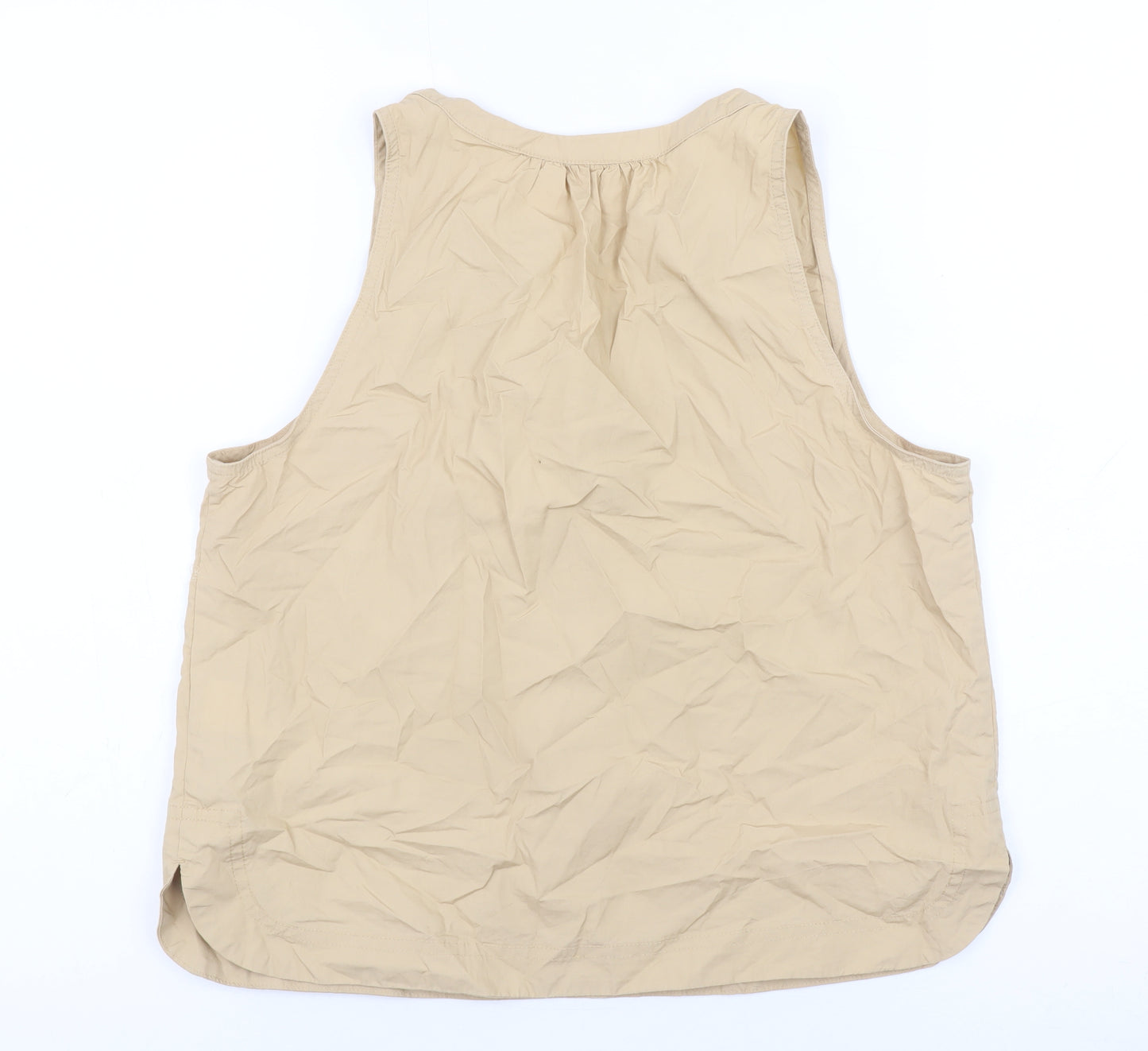 GAP Women’s Beige Sleeveless V-Neck Cotton Top XS Casual Summer