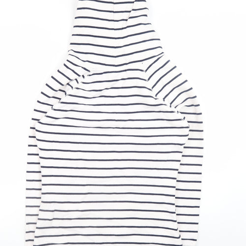 TOG24 Women's White Navy Stripe Pullover Hoodie Size 10