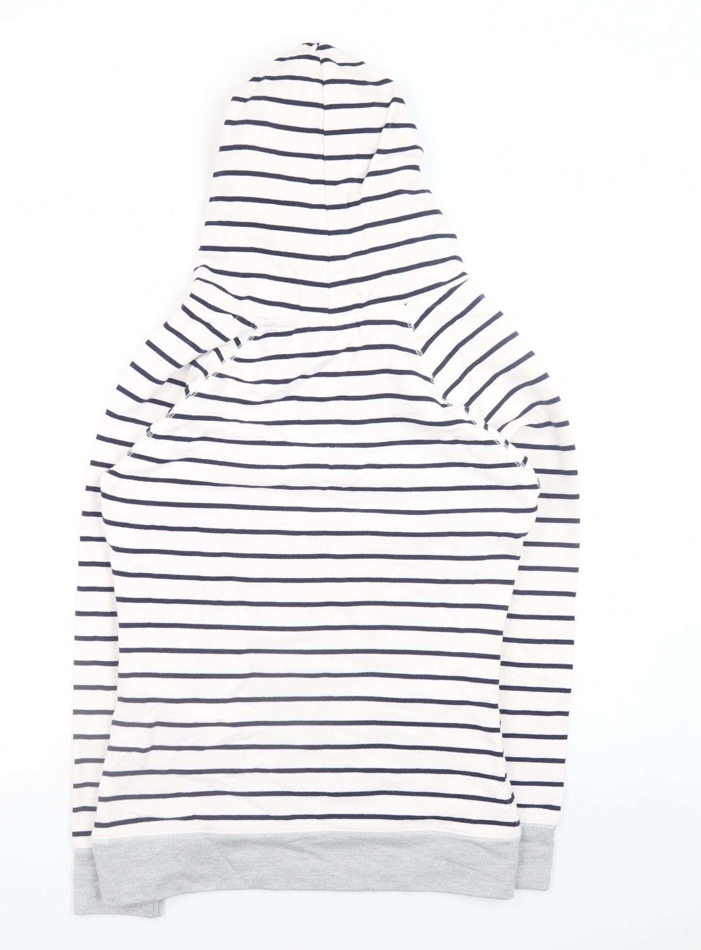 TOG24 Women's White Navy Stripe Pullover Hoodie Size 10