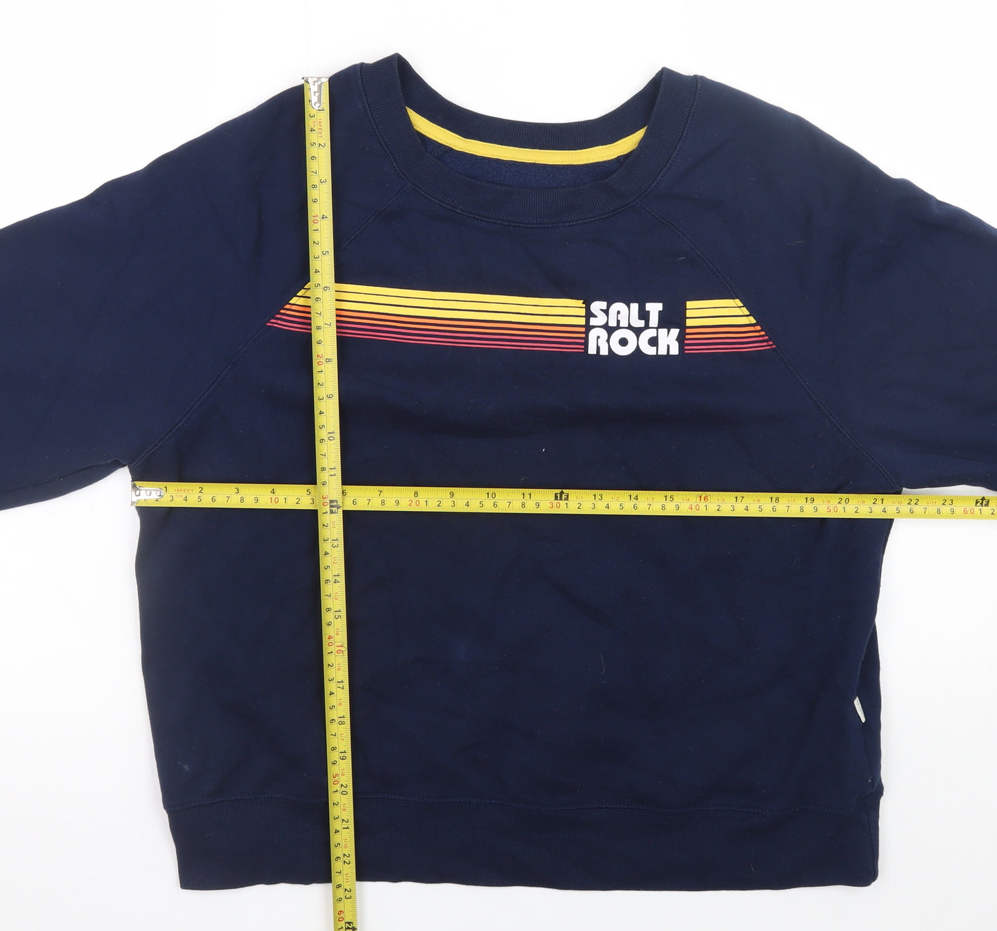 Saltrock Women Navy Blue Cotton Blend Pullover Sweatshirt Size M