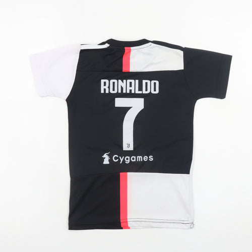 Adidas Boys Black Juventus Ronaldo Football T-Shirt 2 Years
