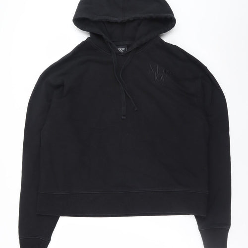 More Joy Men's Black Pullover Hoodie Size M Designer Logo Fleece