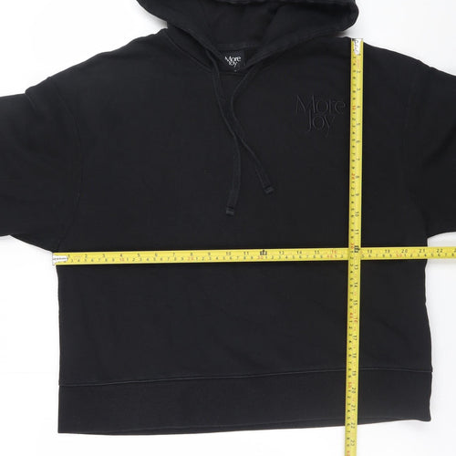 More Joy Men's Black Pullover Hoodie Size M Designer Logo Fleece