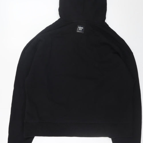 More Joy Men's Black Pullover Hoodie Size M Designer Logo Fleece