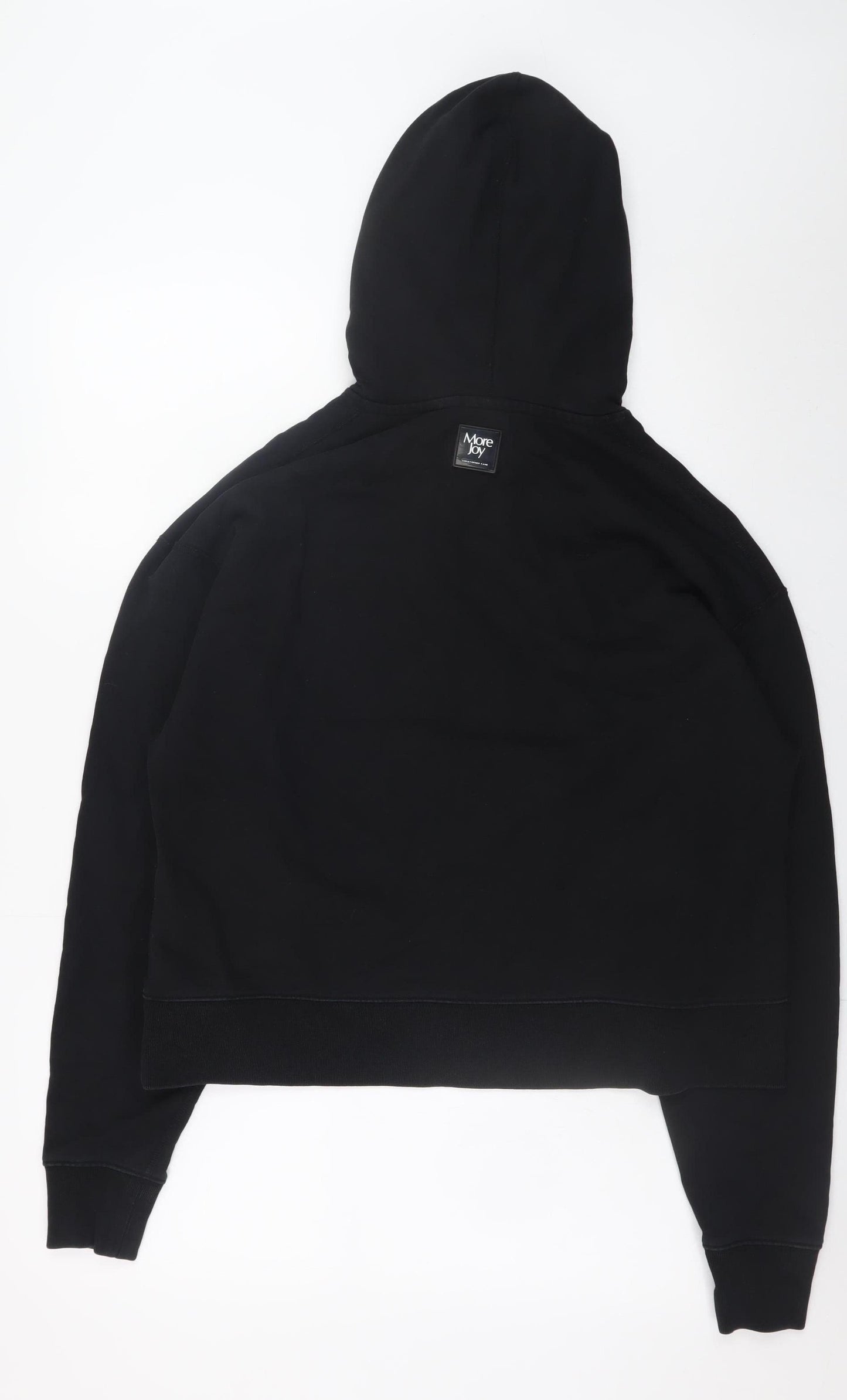 More Joy Men's Black Pullover Hoodie Size M Designer Logo Fleece