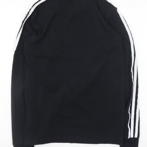 Adidas Women's Black Long Sleeve 3-Stripes Crew Neck T-Shirt XS