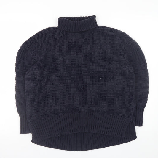 French Connection Men’s Blue XS Roll Neck Chunky Knit Jumper
