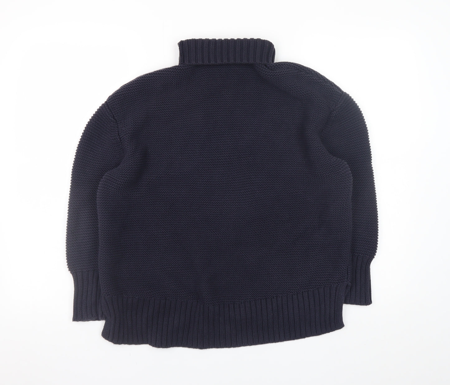 French Connection Men’s Blue XS Roll Neck Chunky Knit Jumper