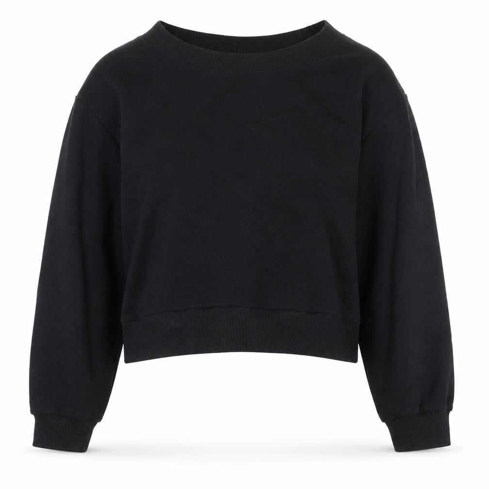 Front view of H&M Divided Women's Black XS Pullover Sweatshirt Basic Style