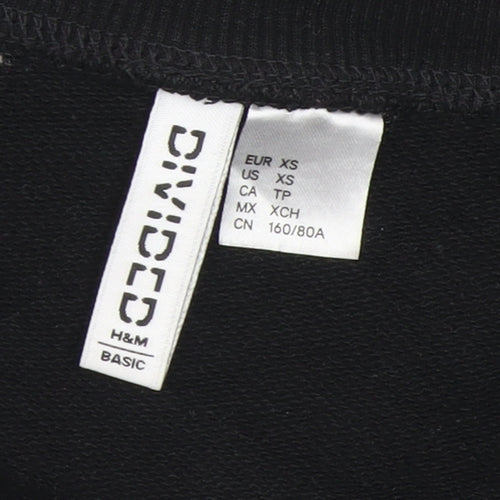 H&M Divided Women's Black XS Pullover Sweatshirt Basic Style