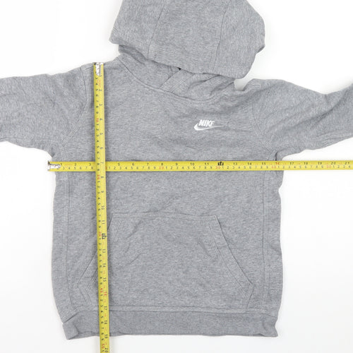 Nike Boys Grey Pullover Fleece Hoodie Size 8-9 Years Hooded Sweatshirt