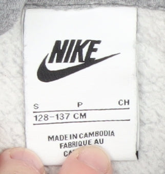 Nike Boys Grey Pullover Fleece Hoodie Size 8-9 Years Hooded Sweatshirt