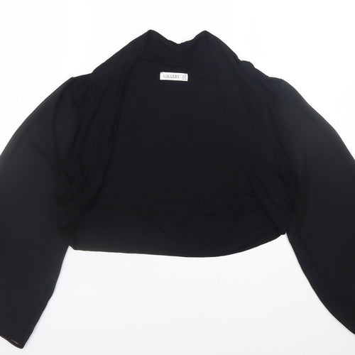 Gallery Women Black Size 16 Kimono Sleeve Cropped Wrap Top