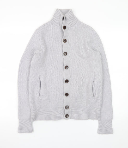 Paul Costelloe Women’s Grey Wool Cashmere High Neck Cardigan Size S