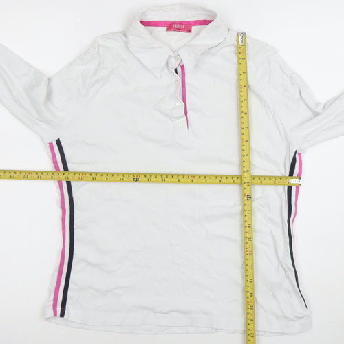 Pamela Femme Beverly Hills Womens White Polo Shirt UK 18 3/4 Sleeve Cotton