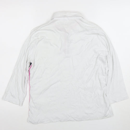 Pamela Femme Beverly Hills Womens White Polo Shirt UK 18 3/4 Sleeve Cotton