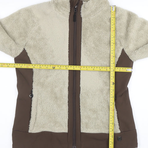 Horze Women's Beige Softshell Fleece Jacket Size 12 Zip Outdoor Warm