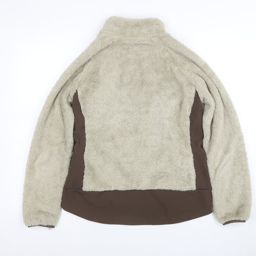 Horze Women's Beige Softshell Fleece Jacket Size 12 Zip Outdoor Warm