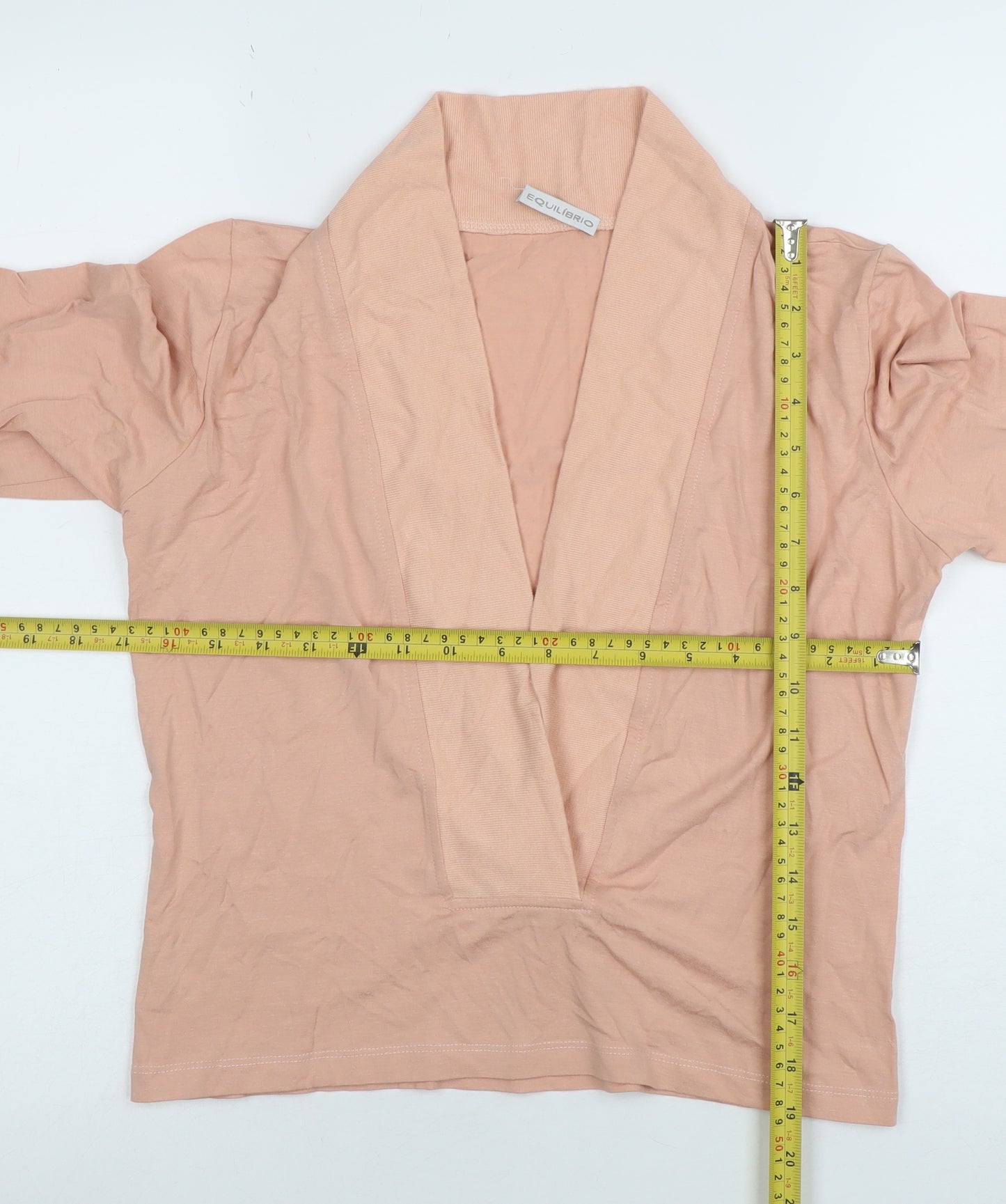 Equilibrio Women’s Pink V-Neck Wrap Blouse Size M