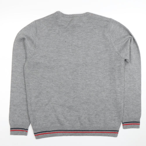Cedar Wood State Men’s Grey Embroidered Ski Jumper XL Crew Neck