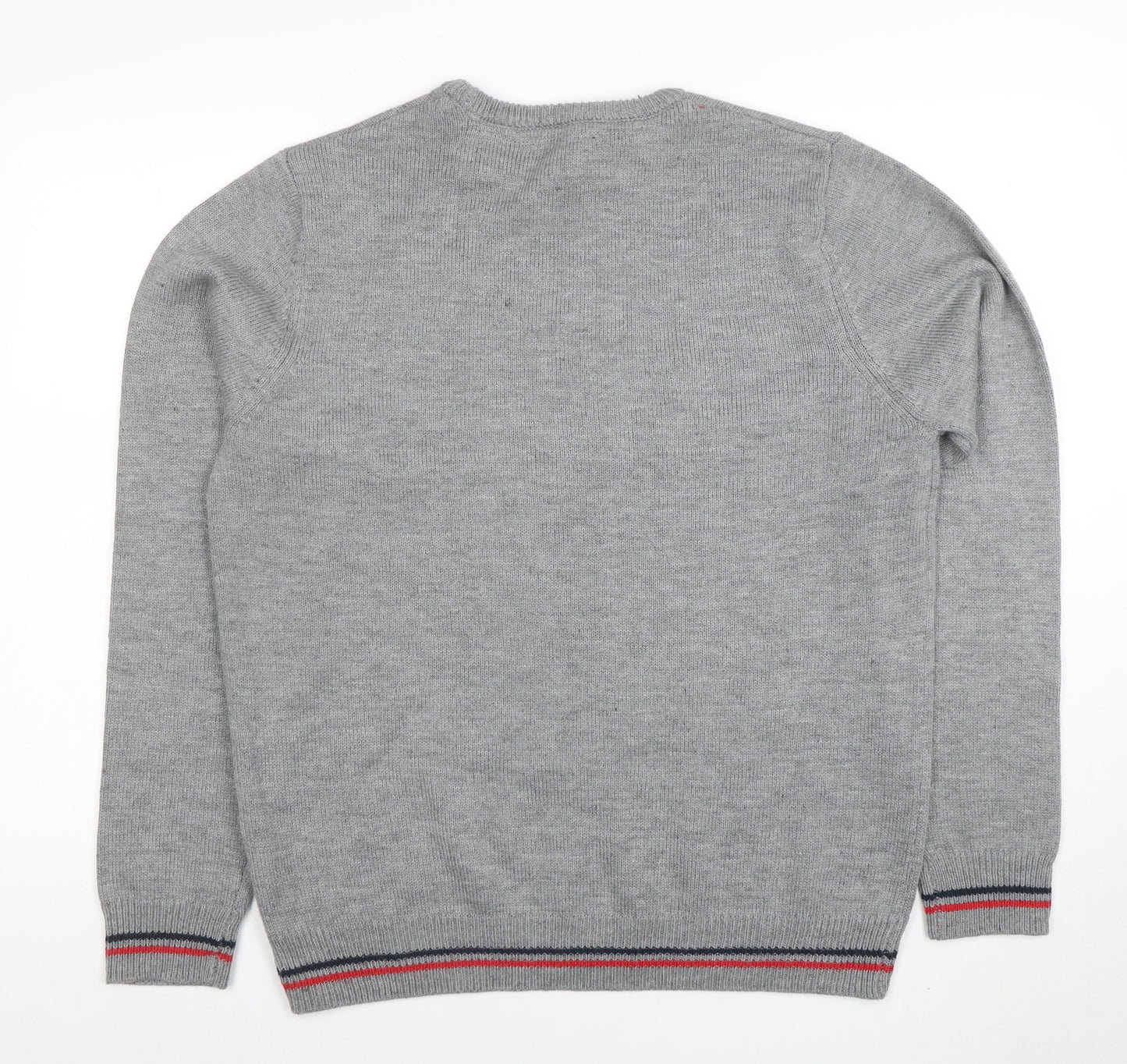 Cedar Wood State Men’s Grey Embroidered Ski Jumper XL Crew Neck