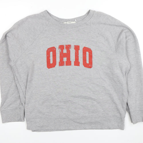 Next Womens Grey Graphic 'Ohio' Sweatshirt Size L Cotton Blend