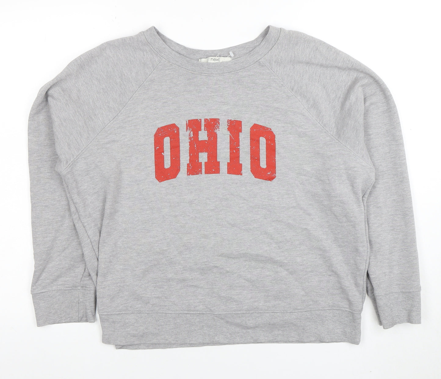 Next Womens Grey Graphic 'Ohio' Sweatshirt Size L Cotton Blend