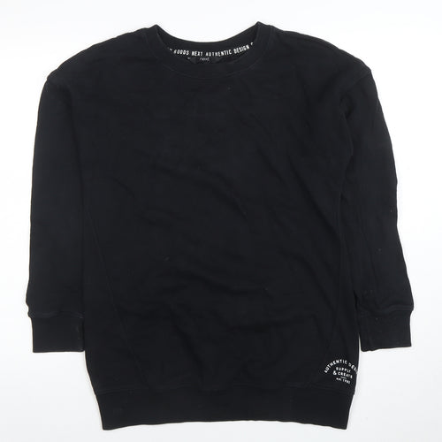 Next Men's Black Crew Neck Pullover Sweatshirt XS