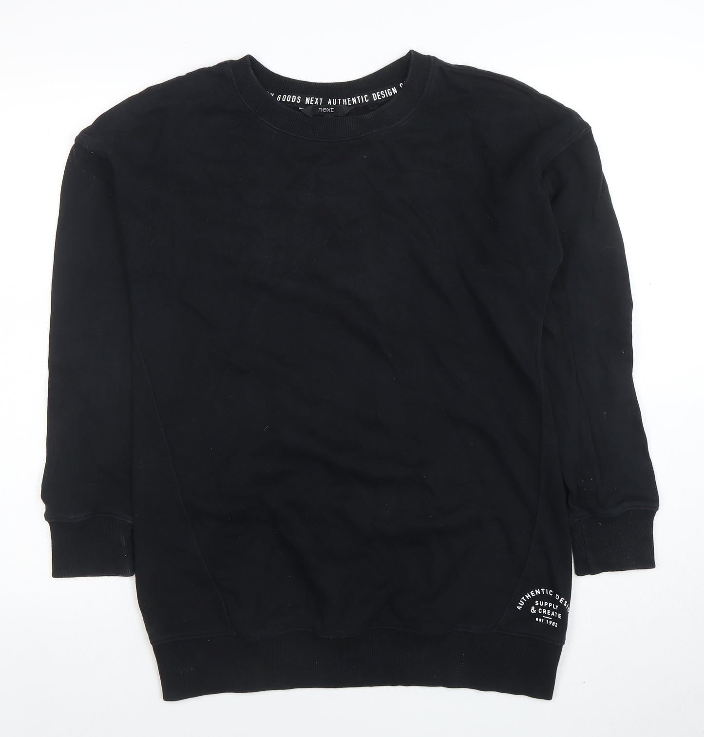 Next Men's Black Crew Neck Pullover Sweatshirt XS