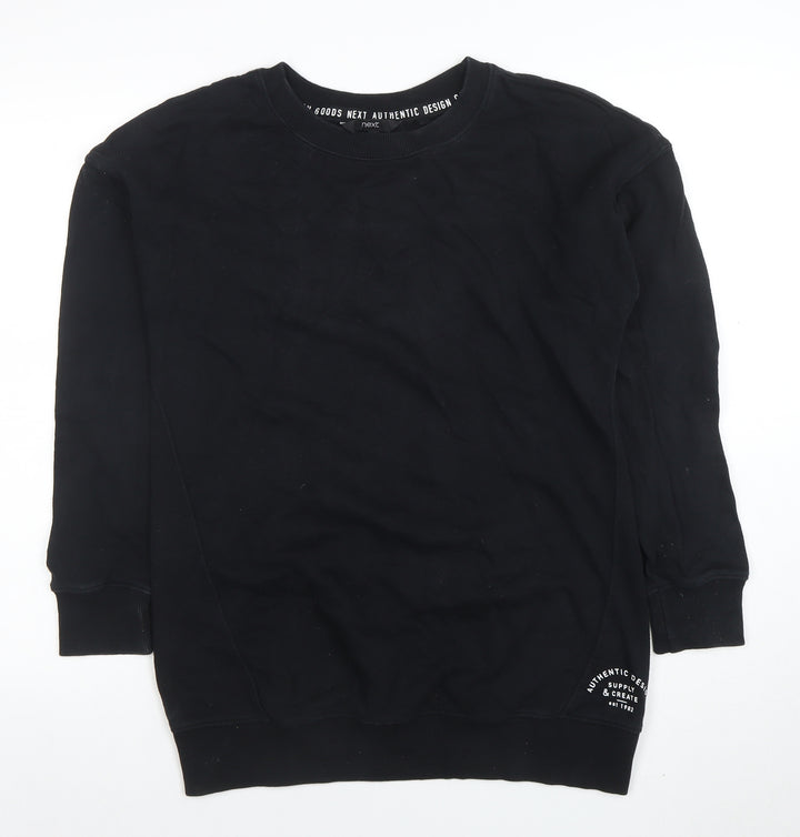 Next Men's Black Crew Neck Pullover Sweatshirt XS