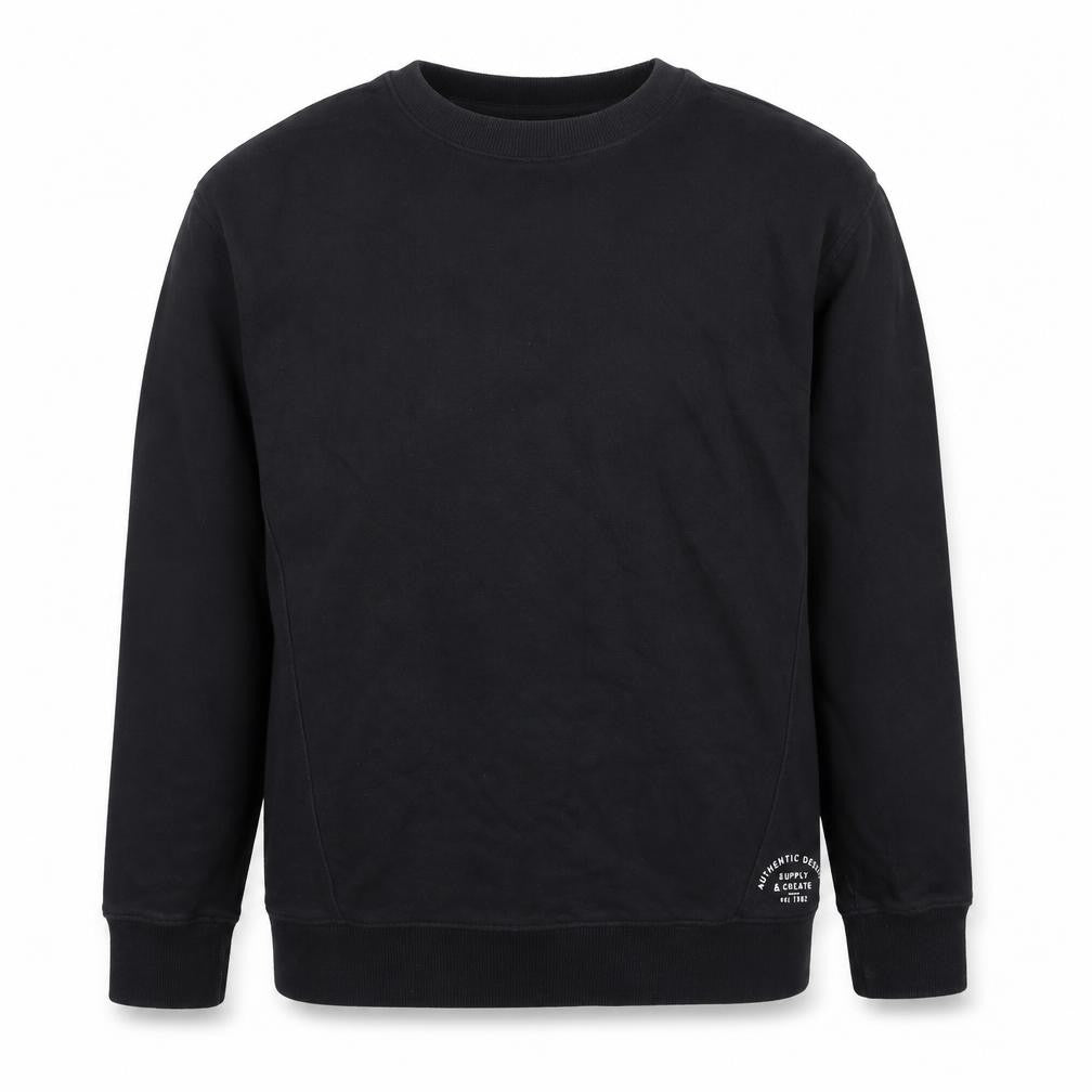 Front view of Next Men's Black Crew Neck Pullover Sweatshirt XS