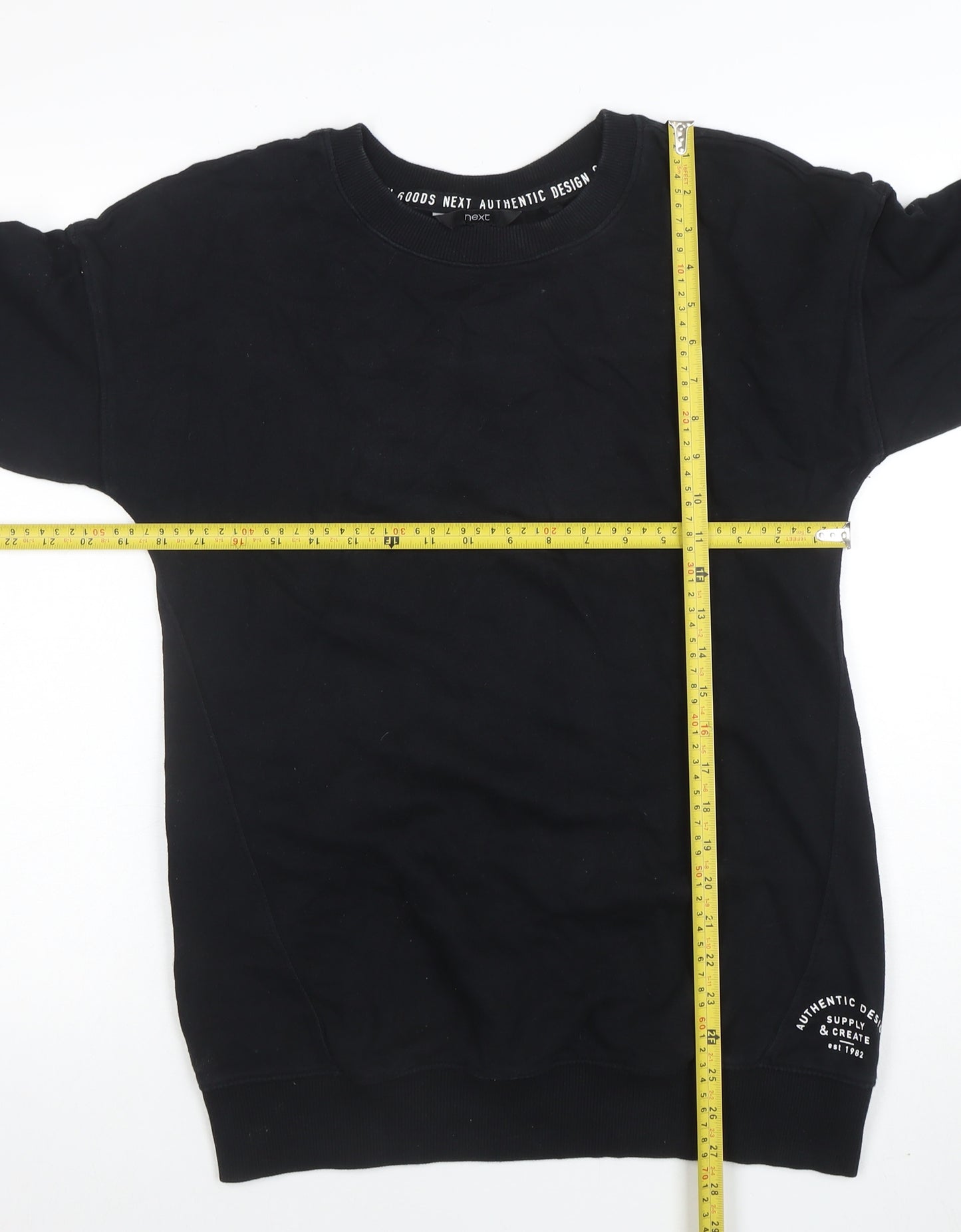 Next Men's Black Crew Neck Pullover Sweatshirt XS