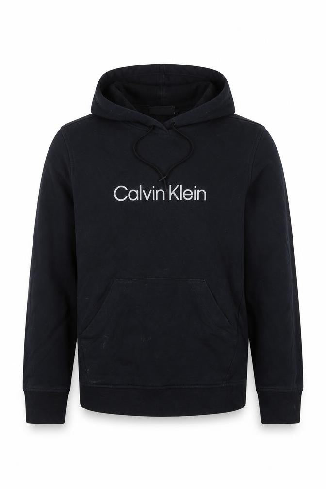 Front view of Calvin Klein Performance Men's Black Pullover Hoodie XS Fleece