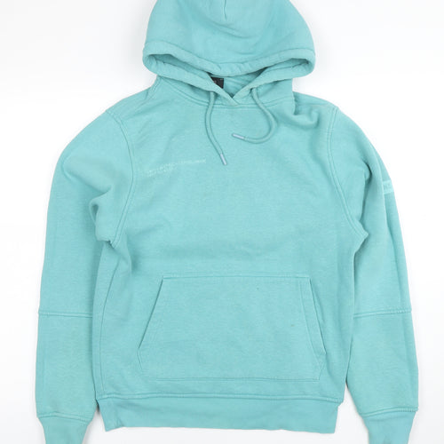 River Island Mens Blue Pullover Hoodie XS Logo Graphic Fleece