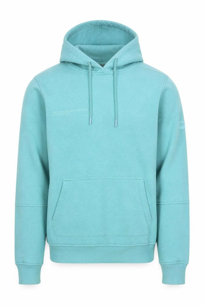 Front view of River Island men’s blue pullover hoodie xs logo graphic fleece