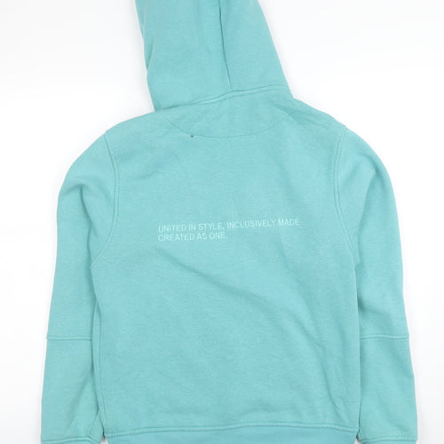River Island Mens Blue Pullover Hoodie XS Logo Graphic Fleece