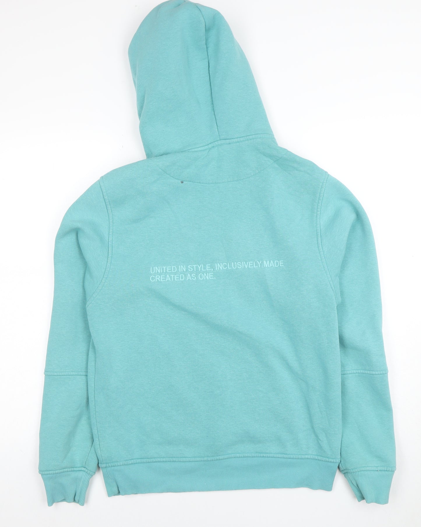 River Island Mens Blue Pullover Hoodie XS Logo Graphic Fleece