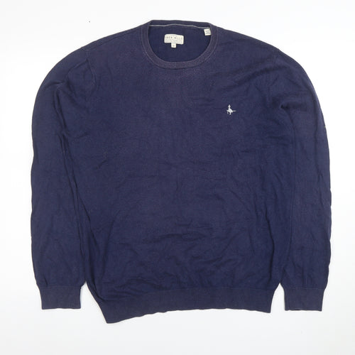 Jack Wills Men's Blue XL Crew Neck Cotton Cashmere Jumper