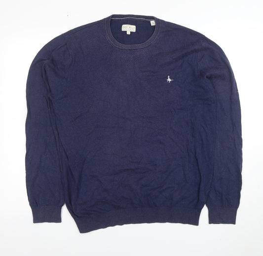 Jack Wills Men's Blue XL Crew Neck Cotton Cashmere Jumper