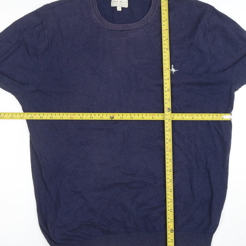 Jack Wills Men's Blue XL Crew Neck Cotton Cashmere Jumper