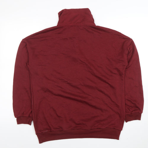 PrettyGarden Men’s Red Half Zip High Neck Sweatshirt Size M