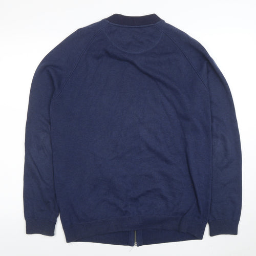 Jack & Jones Men's Blue Full Zip Cotton Blend Sweatshirt M