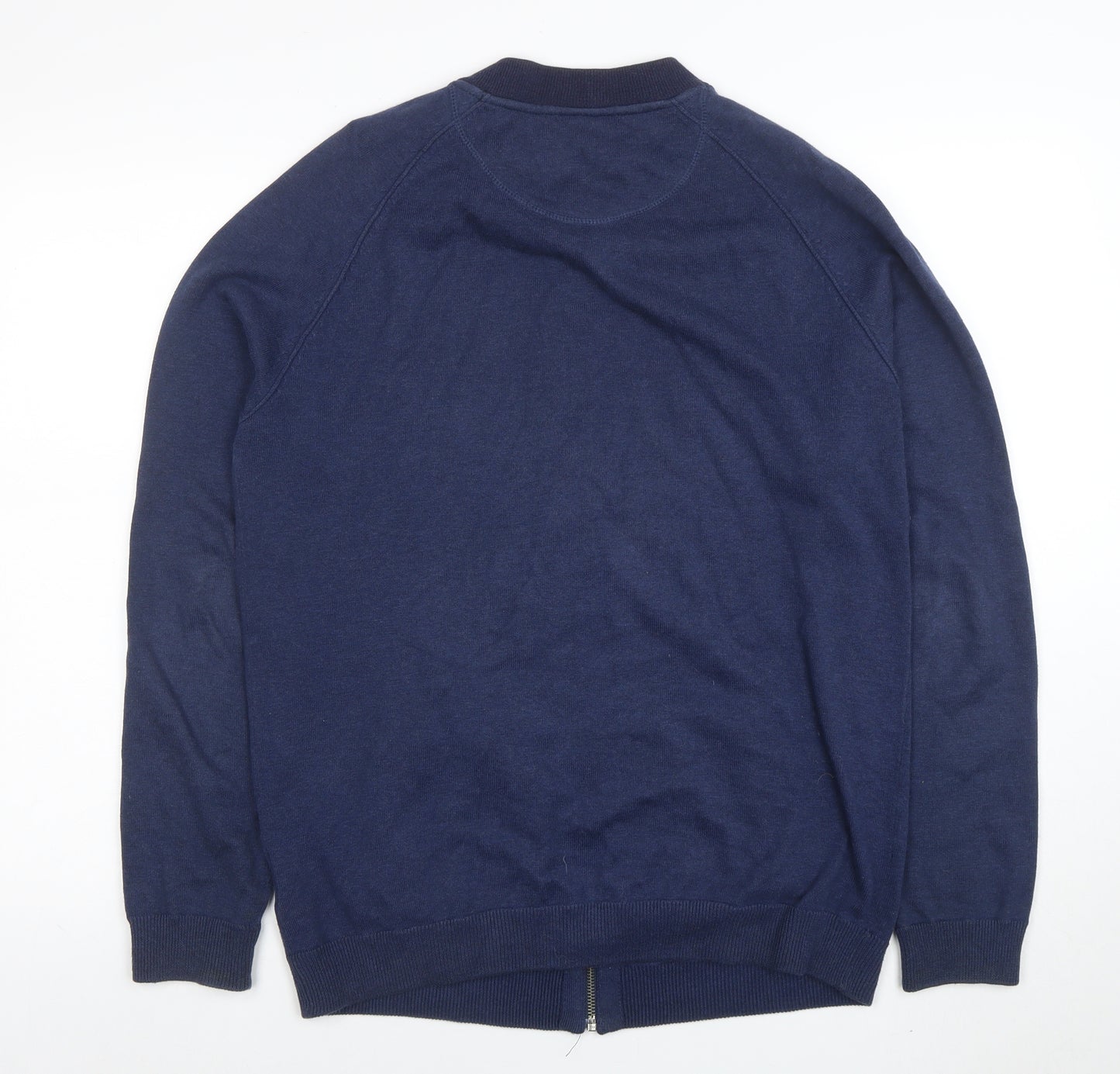 Jack & Jones Men's Blue Full Zip Cotton Blend Sweatshirt M