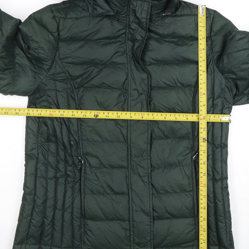 32 Degrees Heat Women's Green Puffer Jacket M Hooded Down-Filled Lightweight