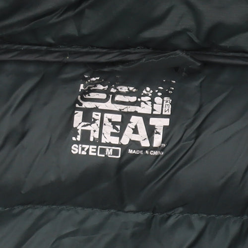 32 Degrees Heat Women's Green Puffer Jacket M Hooded Down-Filled Lightweight